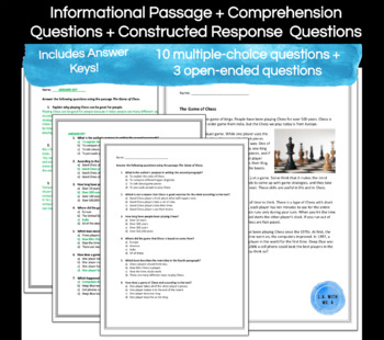 Preview of Informational Text - Reading Comprehension and Constructed Response Practice