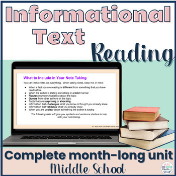 Preview of Informational Text Reading - Lessons, Activities, & Assessment Unit