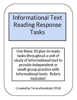 Preview of Informational Text Reading Response Tasks