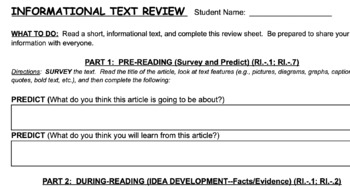Preview of Informational Text Review Tool