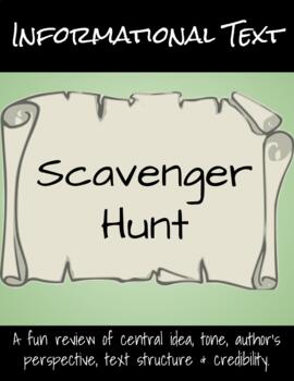 Preview of Informational Text Scavenger Hunt