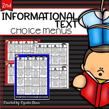 Preview of Informational Text Second Grade Choice Menus Choice Boards