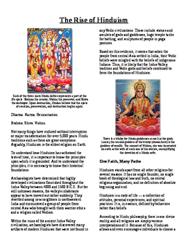 Preview of Informational Reading Text - South Asia: The Rise of Hinduism (No Prep/Sub Plan)