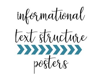 Preview of Informational Text Structure Posters & Reference Sheet