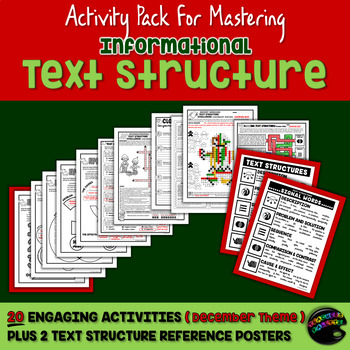 Preview of Informational Text Structure Practice Packet - December Nonfiction Activities