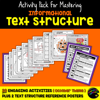 Preview of Informational Text Structure Practice Packet - October Nonfiction Activities