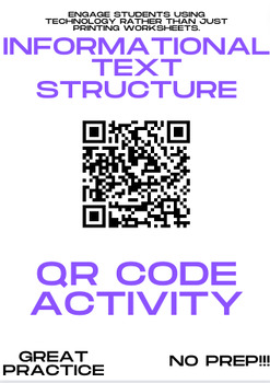 Preview of Informational Text Structure QR Code Activity