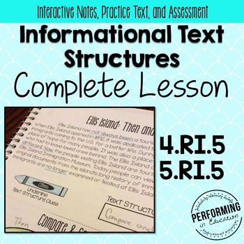 Preview of Informational Text Structures: Complete Lesson for Interactive Notebooks RI.5