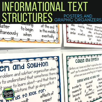 Preview of Informational Text Structures Graphic Organizers - Nonfiction text structures