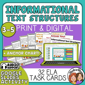 Preview of Informational Text Structures Google Slideshow - No-Prep Whole-Group Lesson