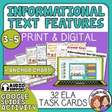 Informational Text Structures Task Cards Print and Digital with Google or Easel