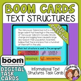 Informational Text Structures Task Cards on Boom! Distance