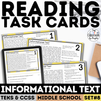 Preview of Informational Text Task Cards Making Inferences NonFiction Passages & Questions