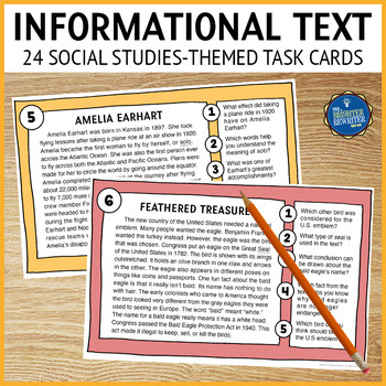 Preview of Social Studies Informational Text Task Cards
