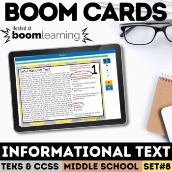 Preview of Informational Text Task Cards | Reading Comprehension | Digital Boom Cards