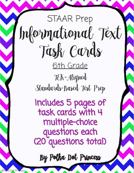 Preview of Informational [Non-Fiction/Expository] Text Task Cards - STAAR Test Prep/Review