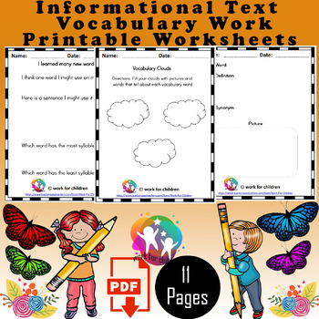 Preview of Informational Text Vocabulary Work