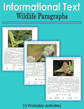 Preview of Informational Text - Wildlife Paragraphs