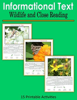 Preview of Informational Text - Wildlife and Close Reading