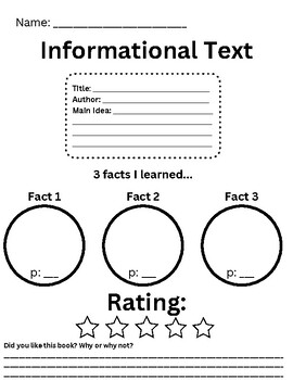 Preview of Informational Text Worksheet