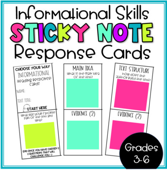 Preview of Informational Texts Sticky Note Response Sheets