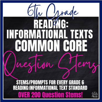 Preview of Common Core Question Stems 6th Grade ELA - Reading: Informational Texts