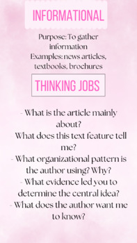 Preview of Informational Thinking Jobs Poster