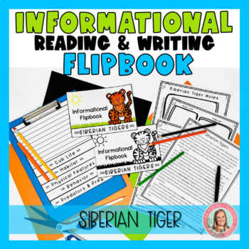 Preview of Informational Tiger Flipbook l 3rd-5th Grade