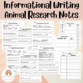 Informational Writing- Animal Research Project- Note Takin