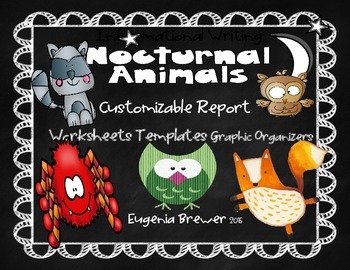 Preview of Informational Writing / Nocturnal Animals/ Customizable