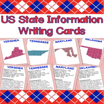 Preview of Informational Writing Cards - US States