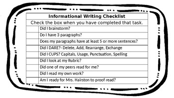 Preview of Informational Writing Checklist