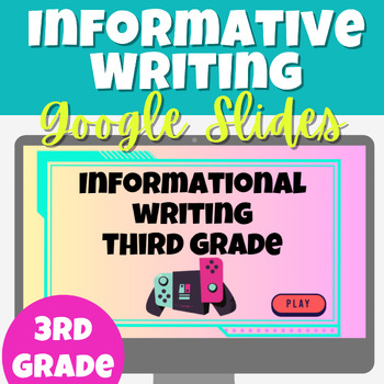 Preview of Informational Writing Google Slides with Prompts | Complete Unit-Third Grade