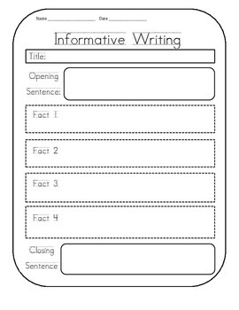 informative essay graphic organizer 5th grade