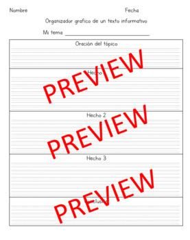 Preview of Informational Writing Graphic Organizer BILINGUAL English & Spanish