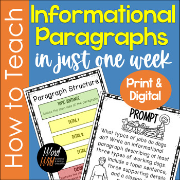 Preview of Informational Writing Graphic Organizer Paragraph Structure and Writing Prompts