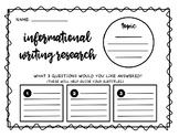 Informational Writing Graphic Organizer for Research