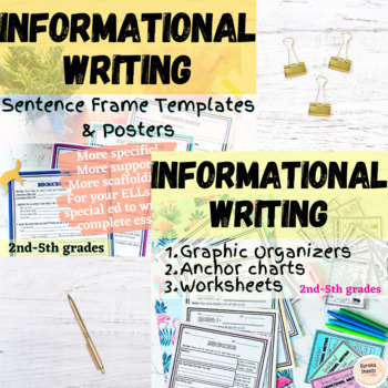 Preview of Informational Writing Graphic Organizers & Sentence Frames & Anchor Charts
