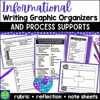 Preview of Informational Writing with Graphic Organizers 3rd 4th 5th with Writing Supports