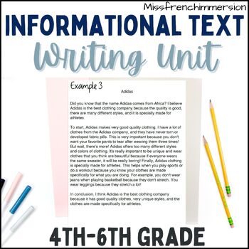 Preview of Informational Writing - Informational Text Grades 4-6 (English Version)