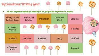 Preview of Informational Writing Land- A "Game Board" of  Mentor-Texts + Writing Activities