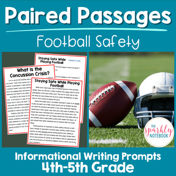 Preview of Informational Writing Paired Passages Activities 4th & 5th Grade Football Safety