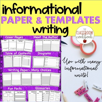 Preview of Informational Writing Paper and Templates- Primary and Intermediate