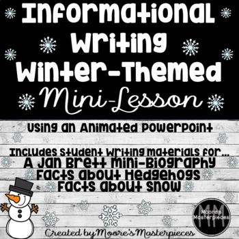 Preview of Informational Writing PowerPoint and Printables: Jan Brett & Winter Theme
