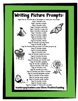 Preview of Writing Picture Prompts - Visuals - Writing Prompts - Informative Genre