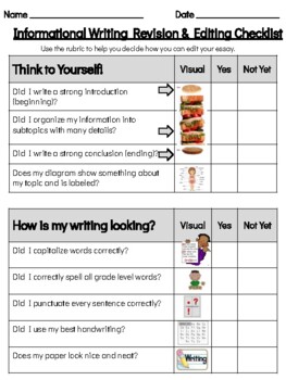revision checklist creative writing