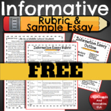 Informational Informative Explanatory Writing Rubric and M