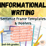 Informational Writing Sentence Frames Paragraph Templates 