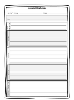 Preview of Informational Writing Template