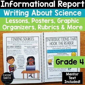 Preview of Informational Writing Unit 4th Grade Graphic Organizer Anchor Charts Research